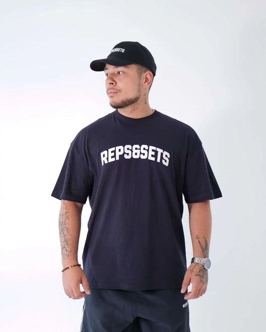 Navy Varsity Style Oversized T-Shirt – Man Streetwear