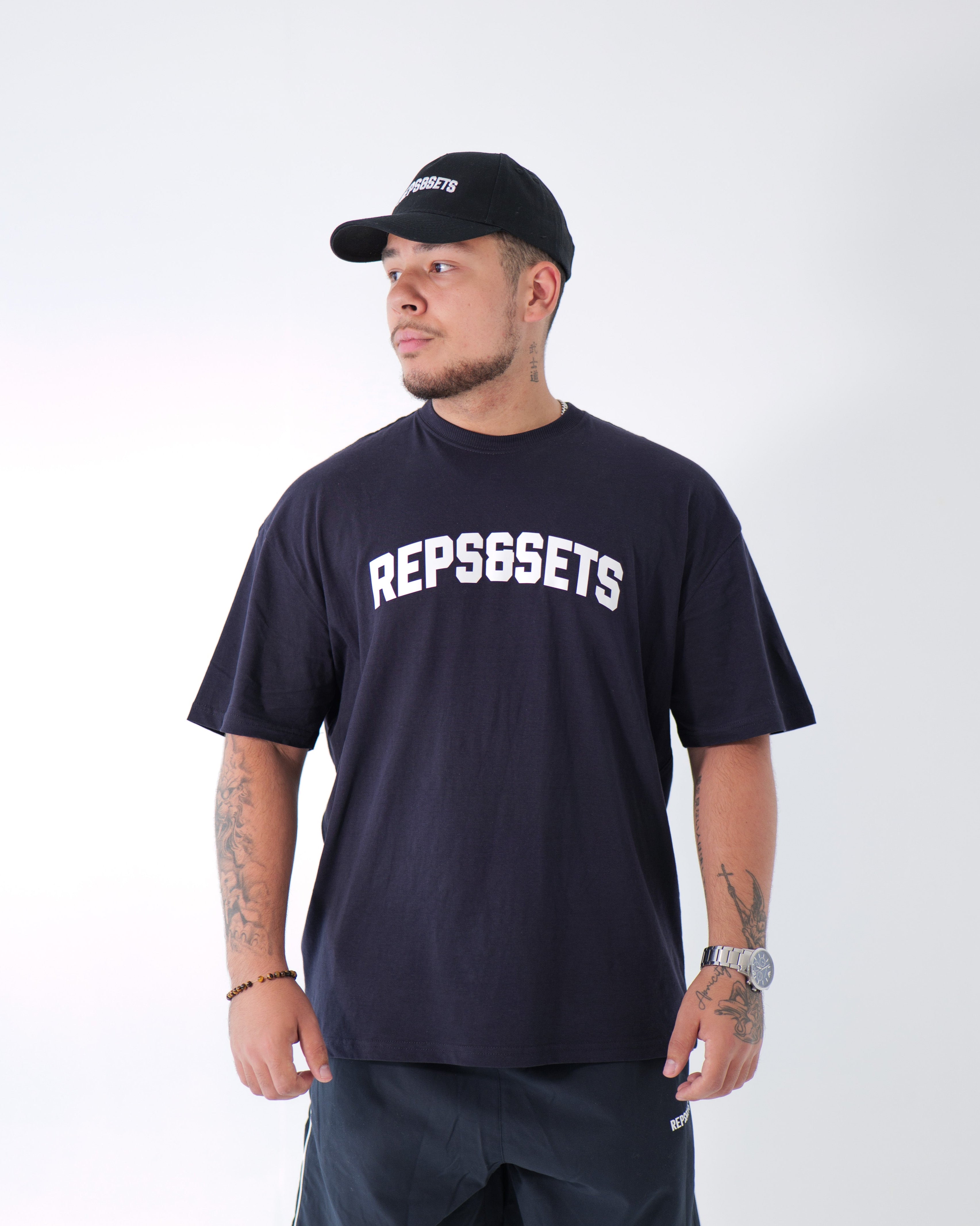 Navy Varsity Style Oversized T-Shirt – Unisex Streetwear