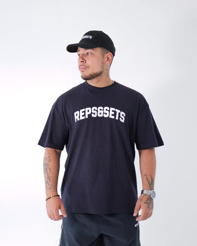 Navy Varsity Style Oversized T-Shirt – Unisex Streetwear