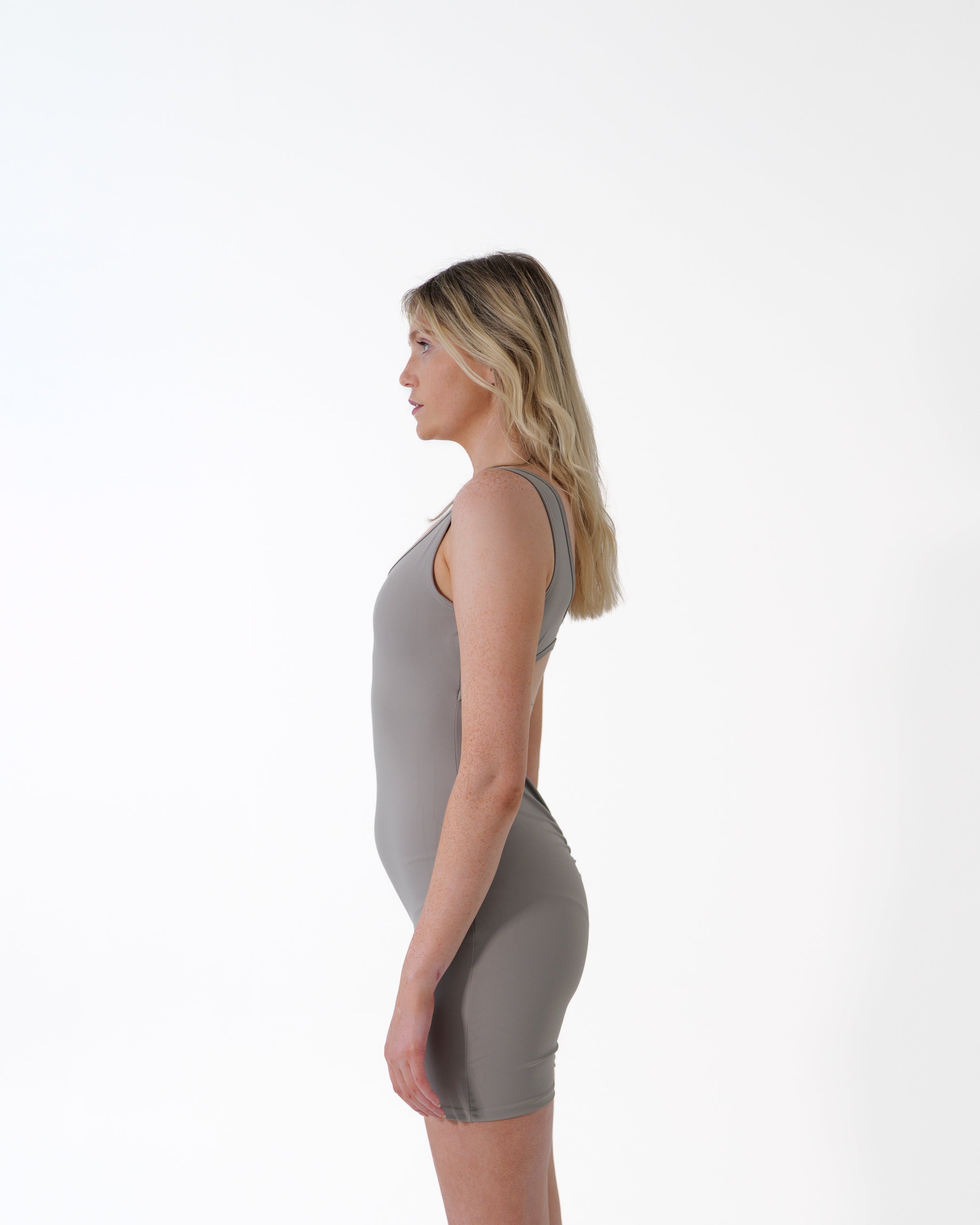 Studio Playsuit – Gray (Open Back)