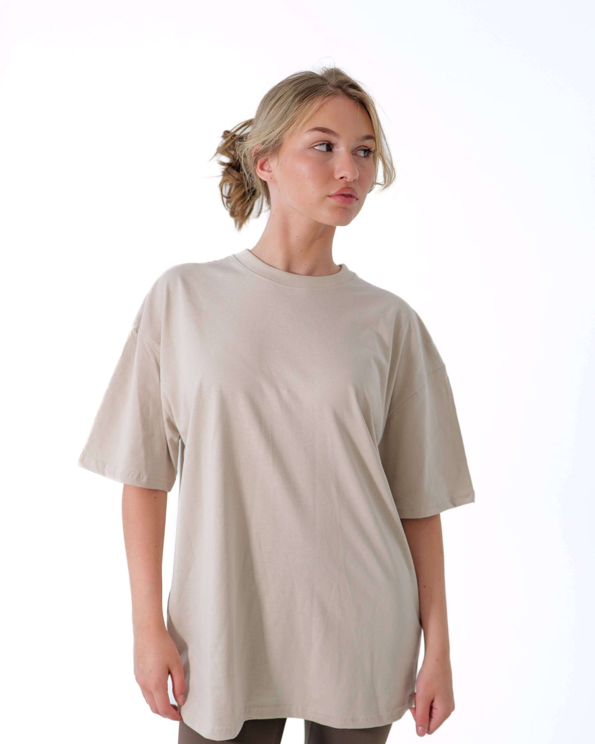 Everyday Oversized T-Shirt Beige – Women Casual Streetwear Tee