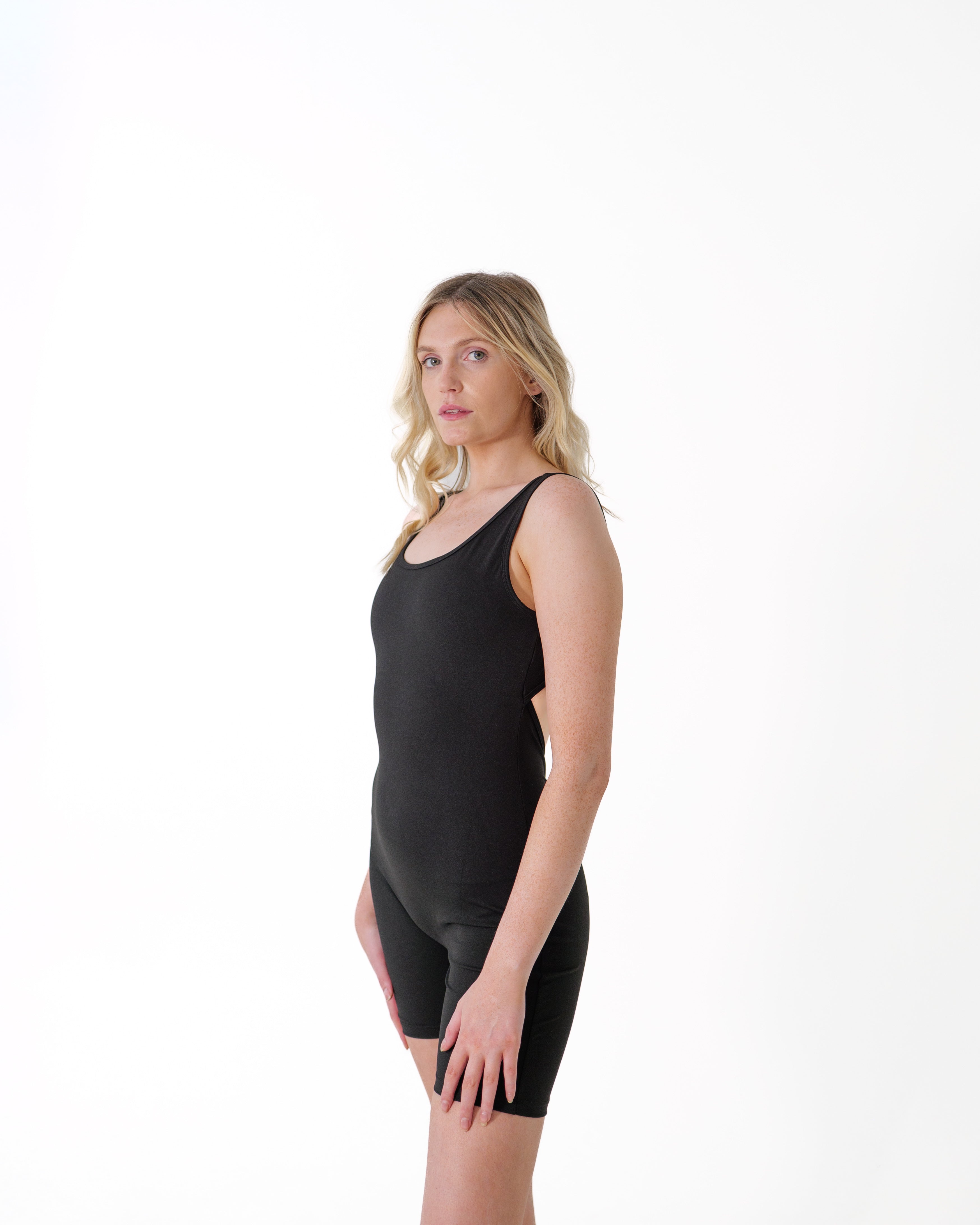 Studio Playsuit – Black (Open Back)