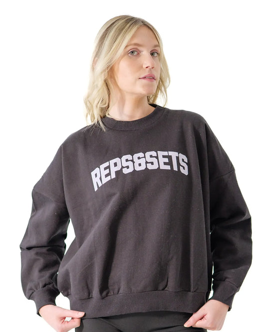 The Varsity Oversized Sweatshirt - Women (Black)