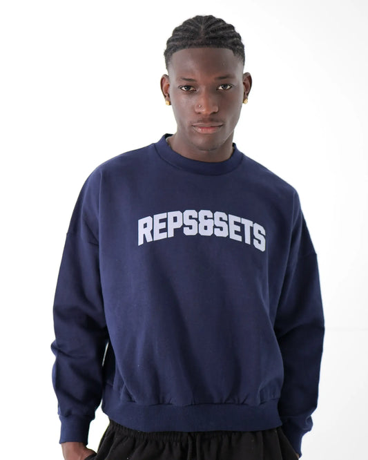 The Varsity Oversized Sweatshirt - Men (Navy)