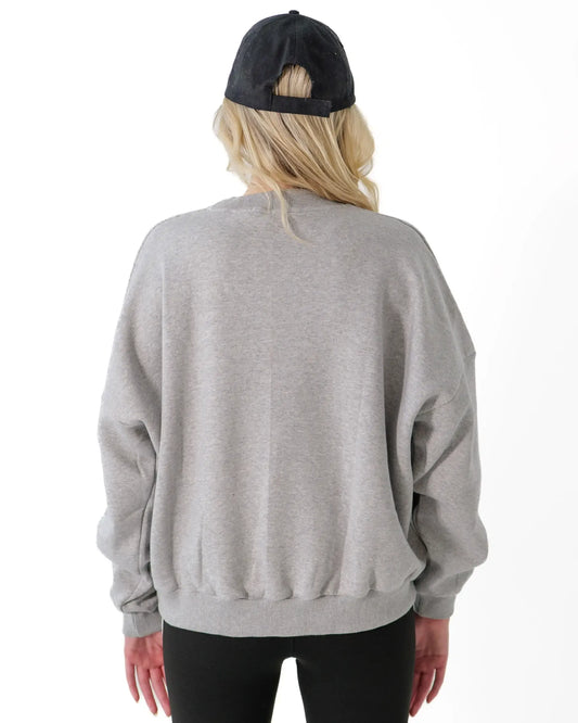 The Varsity Oversized Sweatshirt - Women (Grey)