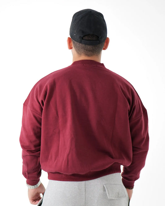 The Varsity Oversized Sweatshirt - Men ( Burgundy )