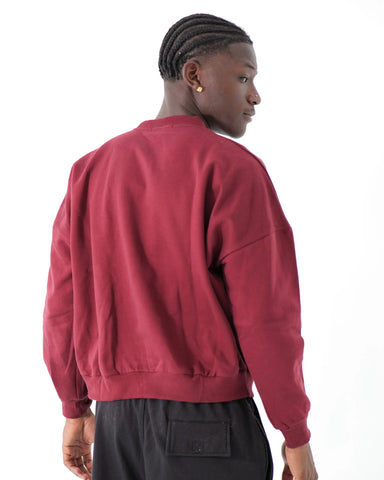 The Varsity Oversized Sweatshirt - Men ( Burgundy )