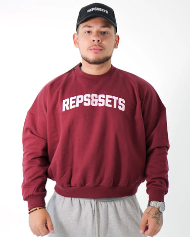 The Varsity Oversized Sweatshirt - Men ( Burgundy )