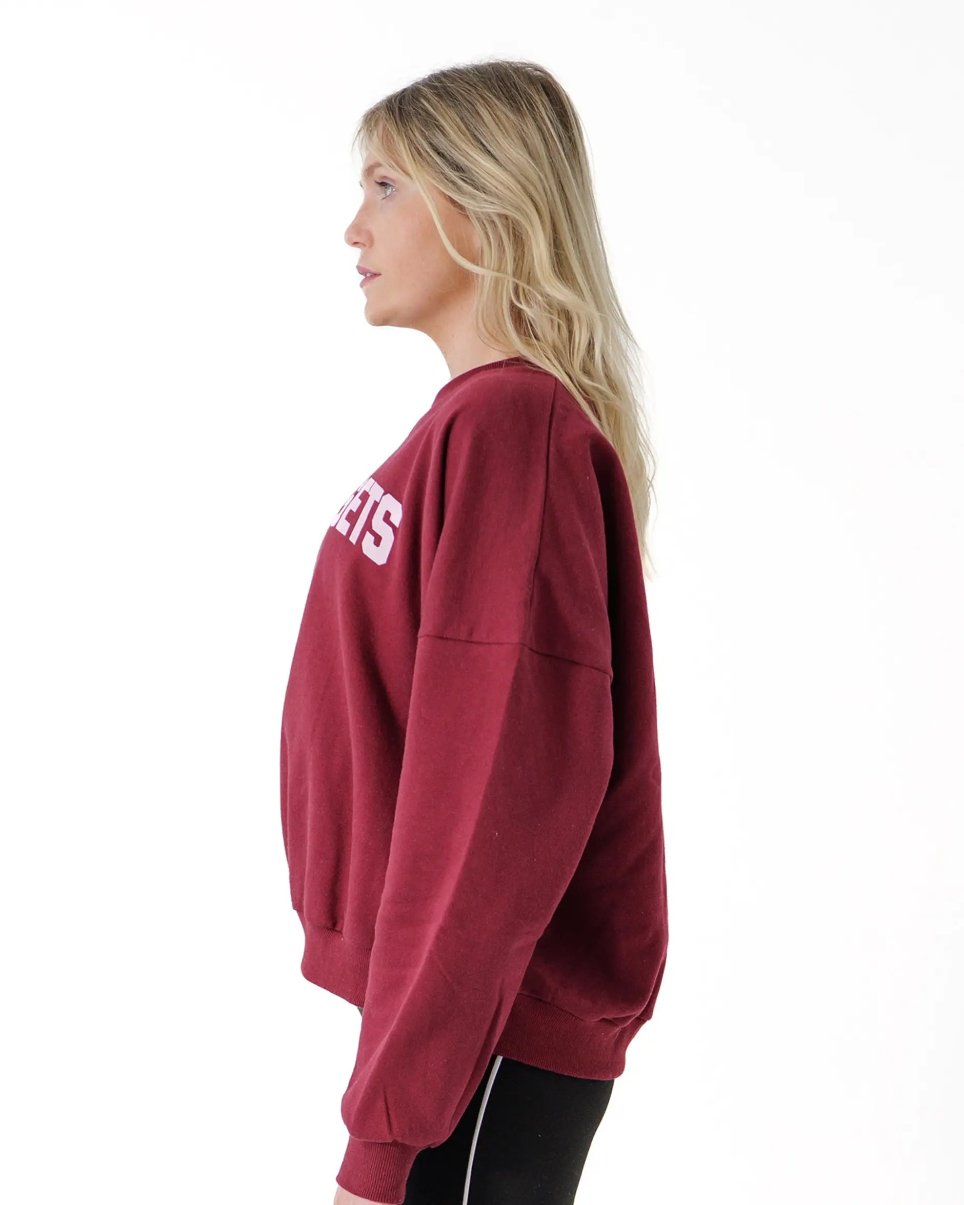 The Varsity Oversized Sweatshirt - Women ( Burgundy )