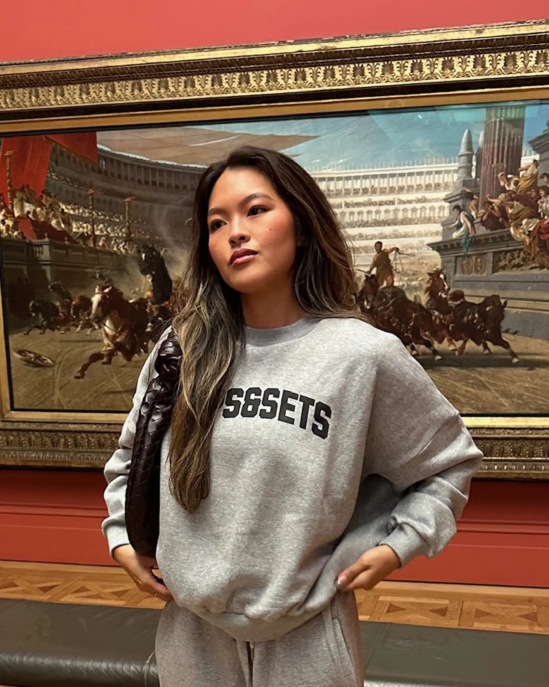 The Varsity Oversized Sweatshirt - Women (Grey)