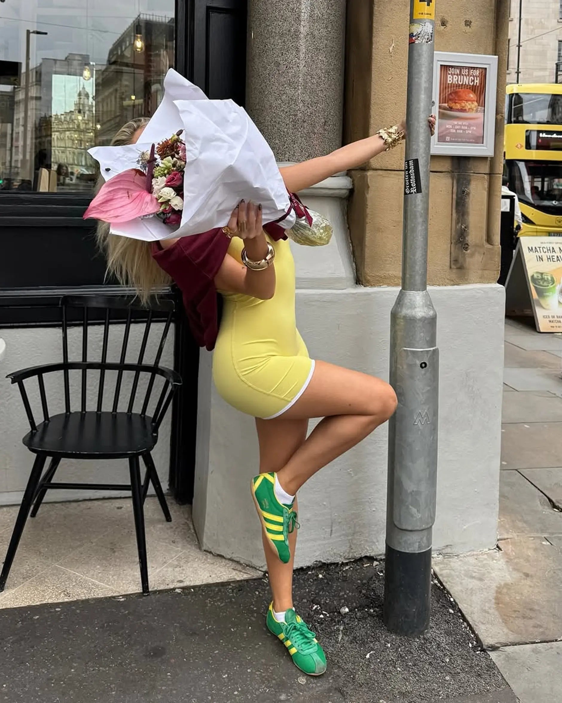 Sculpt Romper – Yellow/White